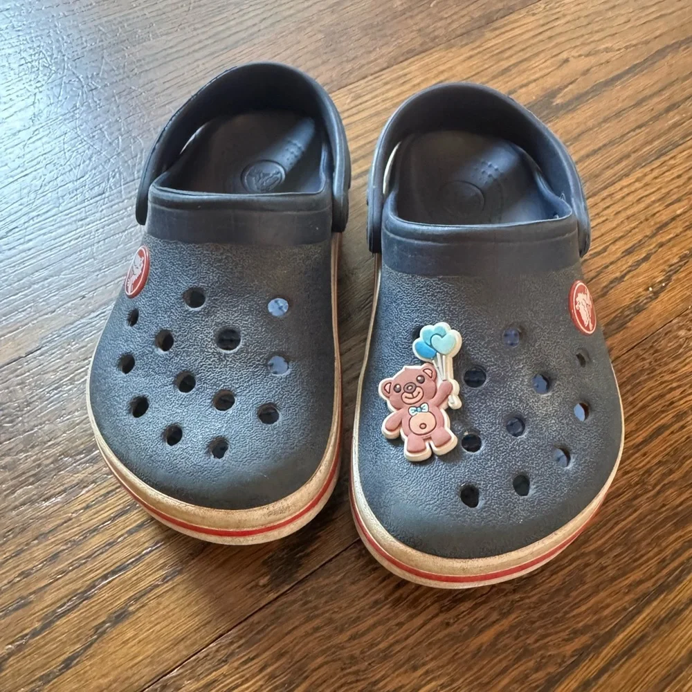 Crocs Kids Navy Clogs with Bear Charm
